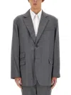 Helmut Lang Single-breasted Tailored Blazer In Grey