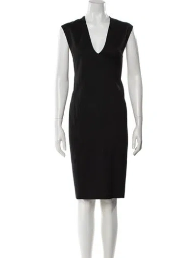 Pre-owned Helmut Lang Wool Knee-length Dress In Black