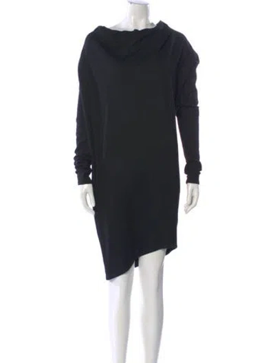 Pre-owned Helmut Lang Wool Knee-length Dress In Black