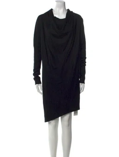 Pre-owned Helmut Lang Wool Knee-length Dress In Black