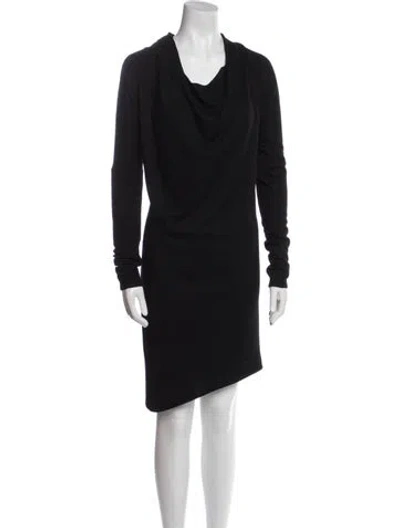 Pre-owned Helmut Lang Wool Knee-length Dress In Black