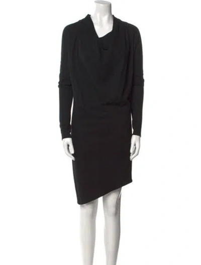 Pre-owned Helmut Lang Wool Knee-length Dress In Black