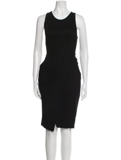 Pre-owned Helmut Lang Wool Knee-length Dress In Black