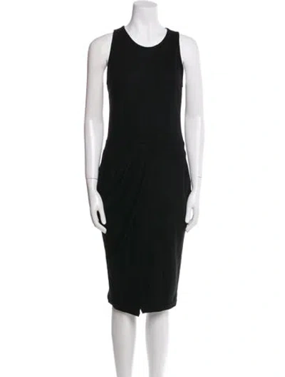 Pre-owned Helmut Lang Wool Knee-length Dress In Black