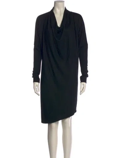 Pre-owned Helmut Lang Wool Knee-length Dress In Black