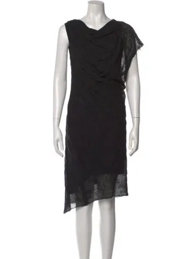 Pre-owned Helmut Lang Wool Knee-length Dress In Black