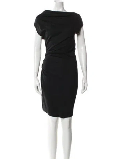 Pre-owned Helmut Lang Wool Knee-length Dress In Black