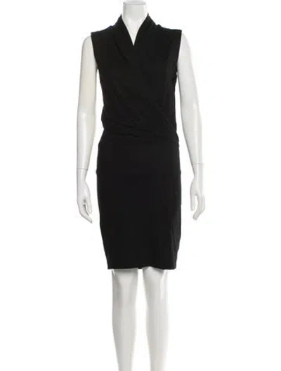 Pre-owned Helmut Lang Wool Knee-length Dress In Black