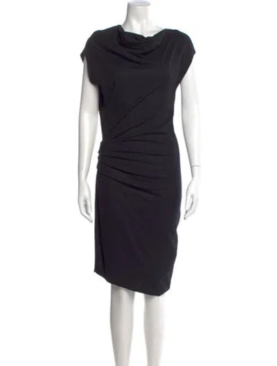 Pre-owned Helmut Lang Wool Knee-length Dress In Black