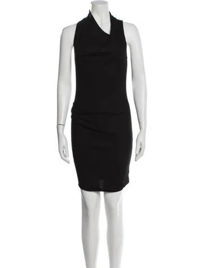 Pre-owned Helmut Lang Wool Knee-length Dress In Black