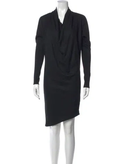 Pre-owned Helmut Lang Wool Knee-length Dress In Black