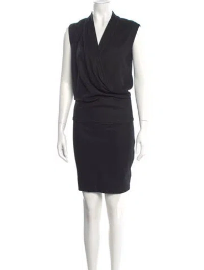 Pre-owned Helmut Lang Wool Knee-length Dress In Black
