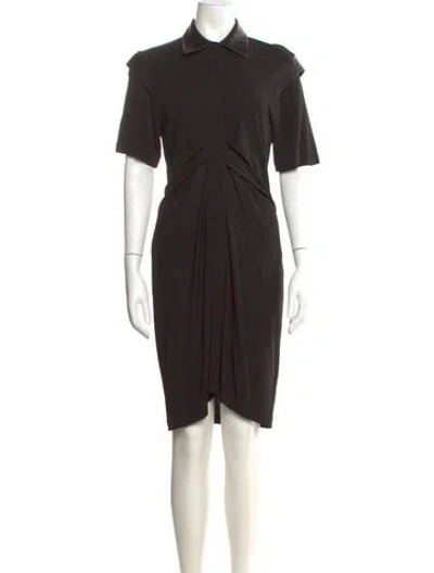 Pre-owned Helmut Lang Wool Knee-length Dress In Black