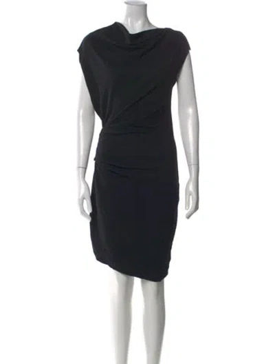 Pre-owned Helmut Lang Wool Knee-length Dress In Black
