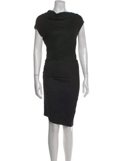 Pre-owned Helmut Lang Wool Knee-length Dress In Black