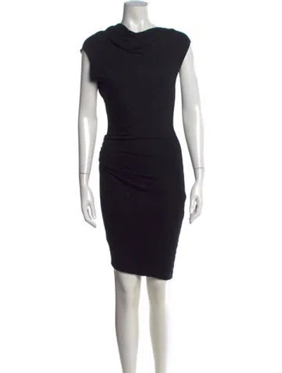 Pre-owned Helmut Lang Wool Knee-length Dress In Black
