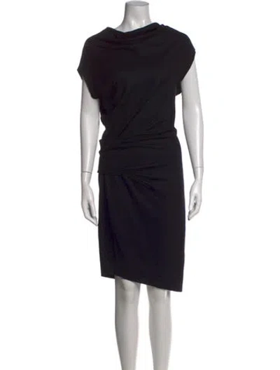 Pre-owned Helmut Lang Wool Knee-length Dress In Black