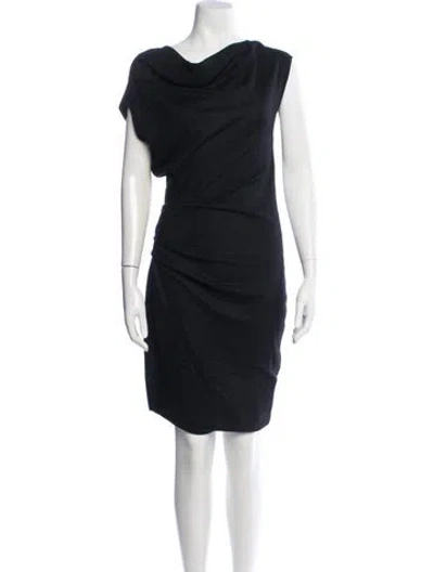 Pre-owned Helmut Lang Wool Knee-length Dress In Black