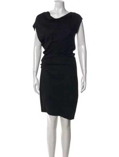 Pre-owned Helmut Lang Wool Knee-length Dress In Black