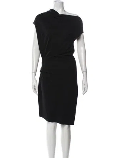 Pre-owned Helmut Lang Wool Knee-length Dress In Black
