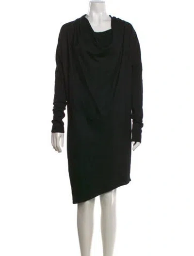Pre-owned Helmut Lang Wool Knee-length Dress In Black