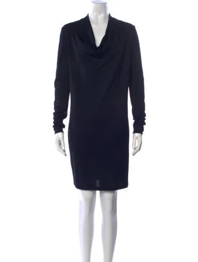 Pre-owned Helmut Lang Wool Knee-length Dress In Black