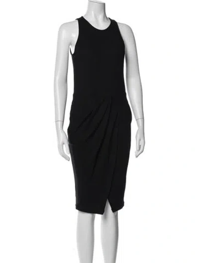 Pre-owned Helmut Lang Wool Knee-length Dress In Black