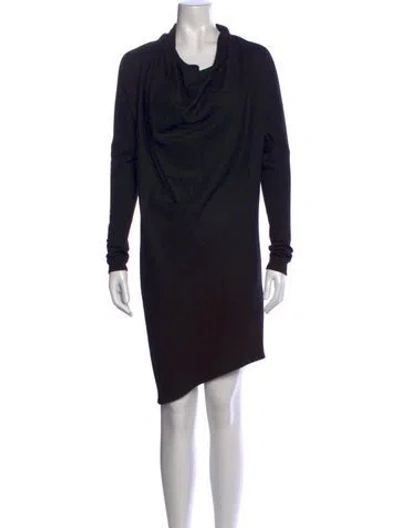 Pre-owned Helmut Lang Wool Knee-length Dress In Black