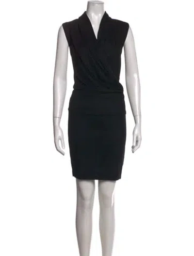 Pre-owned Helmut Lang Wool Knee-length Dress In Black