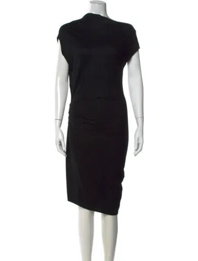 Pre-owned Helmut Lang Wool Knee-length Dress In Black