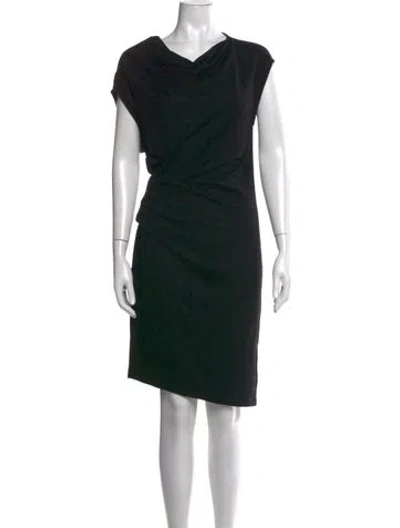 Pre-owned Helmut Lang Wool Knee-length Dress In Black