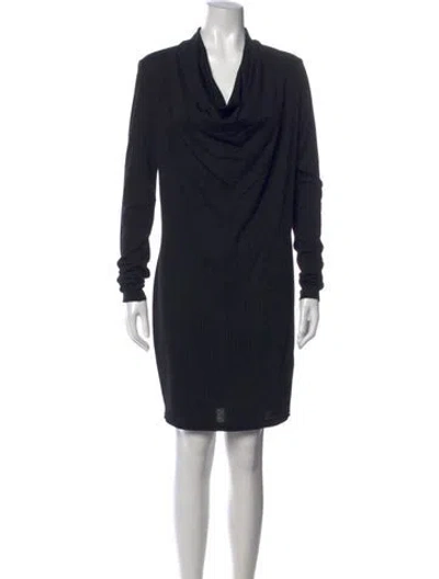 Pre-owned Helmut Lang Wool Knee-length Dress In Black