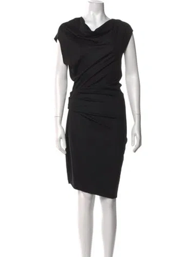 Pre-owned Helmut Lang Wool Knee-length Dress In Black