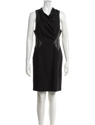 Pre-owned Helmut Lang Wool Knee-length Dress In Black