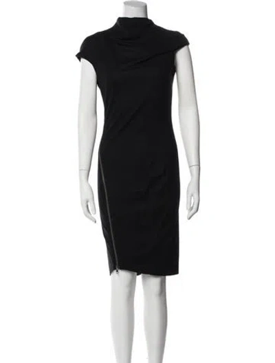 Pre-owned Helmut Lang Wool Knee-length Dress In Black