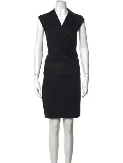 Pre-owned Helmut Lang Wool Knee-length Dress In Black