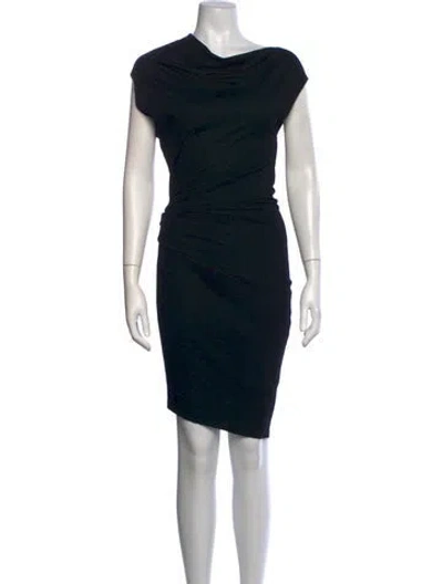 Pre-owned Helmut Lang Wool Knee-length Dress In Black