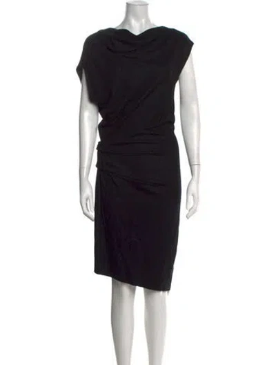 Pre-owned Helmut Lang Wool Knee-length Dress In Black