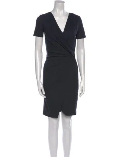 Pre-owned Helmut Lang Wool Knee-length Dress In Blue