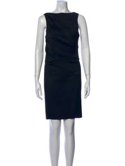Pre-owned Helmut Lang Wool Knee-length Dress In Blue