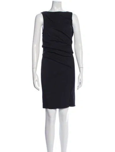 Pre-owned Helmut Lang Wool Knee-length Dress In Blue