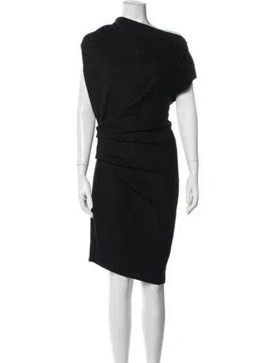 Pre-owned Helmut Lang Wool Knee-length Dress In Blue