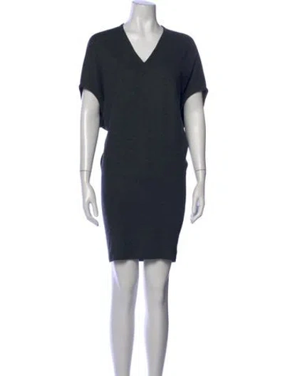 Pre-owned Helmut Lang Wool Knee-length Dress In Gray