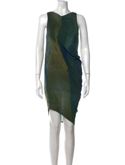 Pre-owned Helmut Lang Wool Knee-length Dress In Green