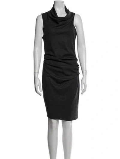 Pre-owned Helmut Lang Wool Knee-length Dress In Grey