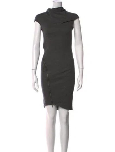 Pre-owned Helmut Lang Wool Knee-length Dress In Grey