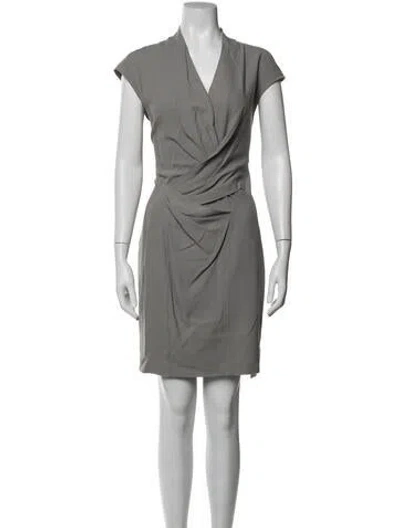 Pre-owned Helmut Lang Wool Knee-length Dress In Grey