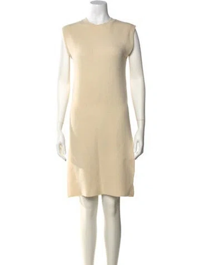Pre-owned Helmut Lang Wool Knee-length Dress In Neutral