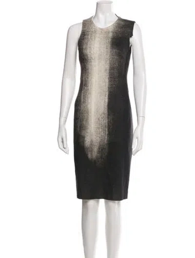 Pre-owned Helmut Lang Wool Knee-length Dress In Neutral