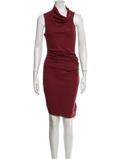 Pre-owned Helmut Lang Wool Knee-length Dress In Red